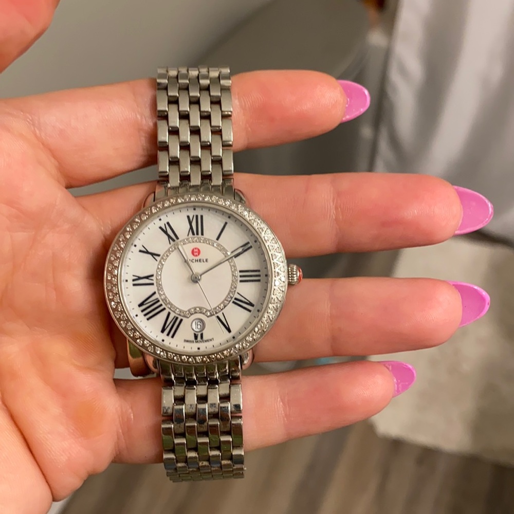 Michele special edition serein mid diamond watch